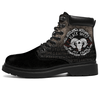 Boots Viking Black Sheep Skull Axe All Season Boots