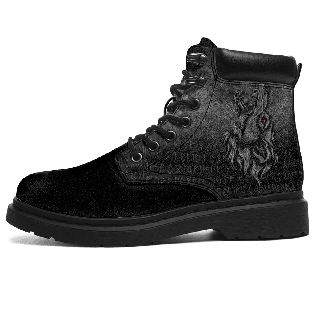 Boots Viking Fenrir Wolf Howls To The Gods All Season Boots