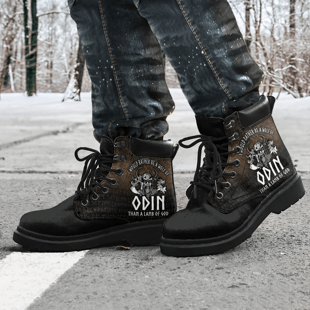 Boots I Would Rather Be A Wolf Of Odin Than A Lamb Of God All Season Boots