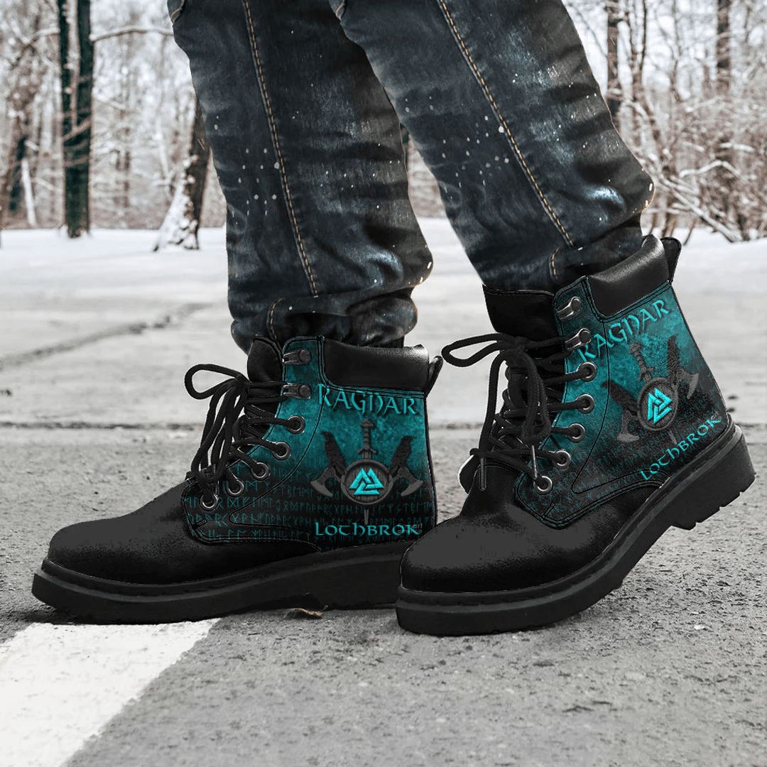 Boots Ragnar Lothbrok Viking Warrior Cyan All Season Boots