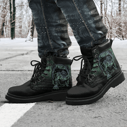 Boots Viking Fenrir Wolf Norse Green All Season Boots