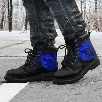 Boots Fenrir Vikingd Tattoo Blue All Season Boots