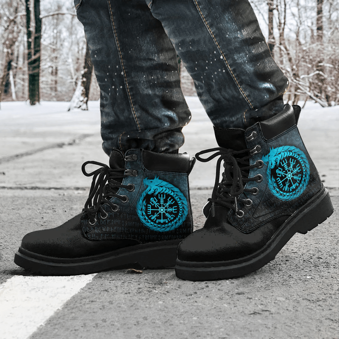 Boots Vegvisir Jormungandr World Serpent All Season Boots