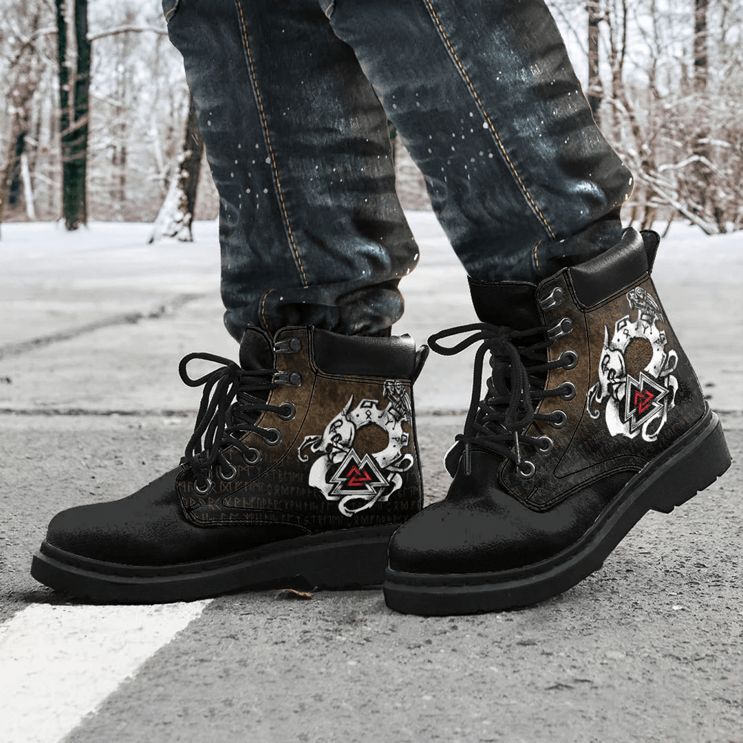 Boots Viking Jormungandr Raven Midgard Serpent Child Of Loki All Season Boots