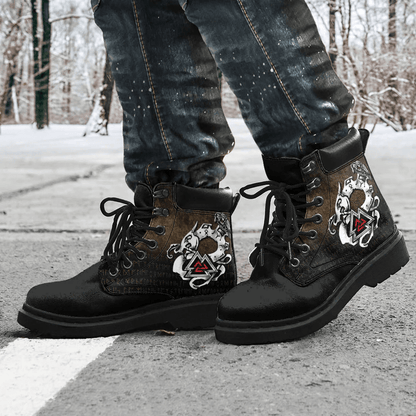Boots Viking Jormungandr Raven Midgard Serpent Child Of Loki All Season Boots