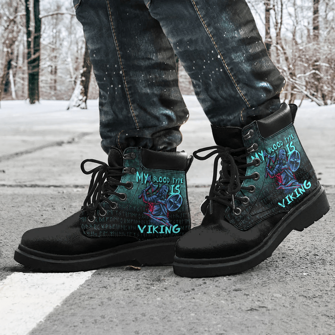 Boots Blood Type Viking Axe Warrior Valhalla All Season Boots