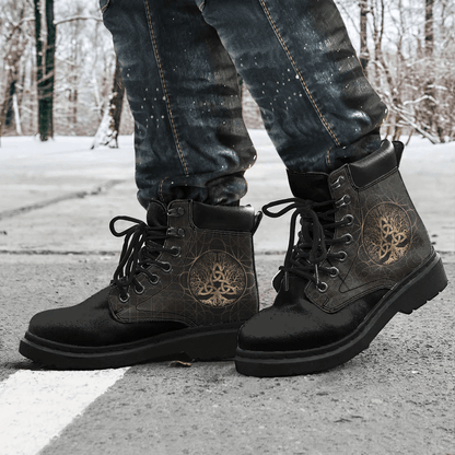 Boots Tree Of Life Yggdrasil With Triquetra All Season Boots