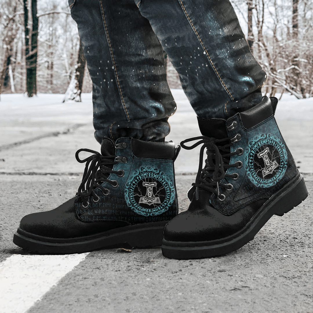 Boots Mjolnir Hammer Of Thor Runes All Season Boots