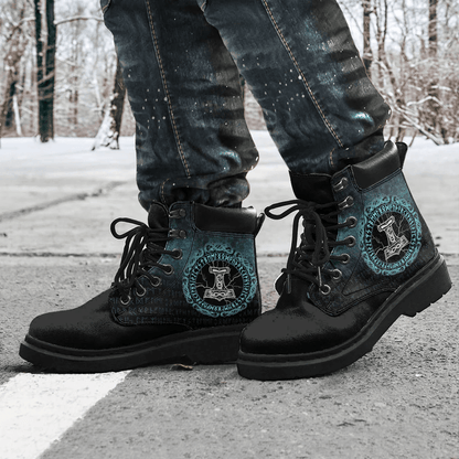 Boots Mjolnir Hammer Of Thor Runes All Season Boots