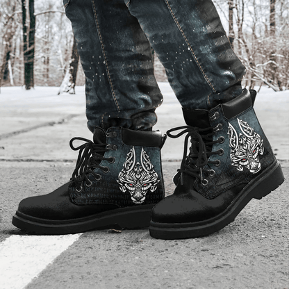 Boots Viking Symbol Fenrir Wolf Son Of Loki All Season Boots
