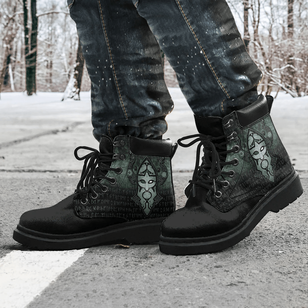 Boots Vikings Odin God Mask All Season Boots