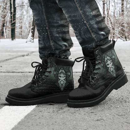 Boots Vikings Odin God Mask All Season Boots