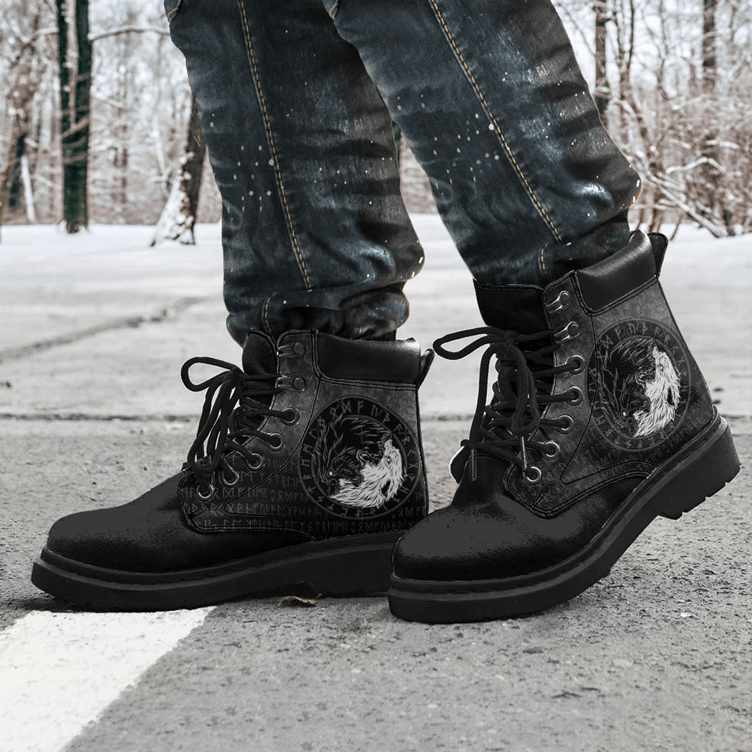 Boots Sons Of Fenrir Skoll And Hati Ying Yang Wolf All Season Boots