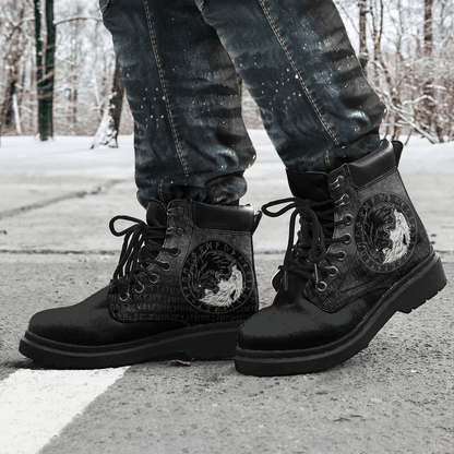 Boots Sons Of Fenrir Skoll And Hati Ying Yang Wolf All Season Boots