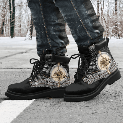 Boots Wolf And Vikings Tattood All Season Boots