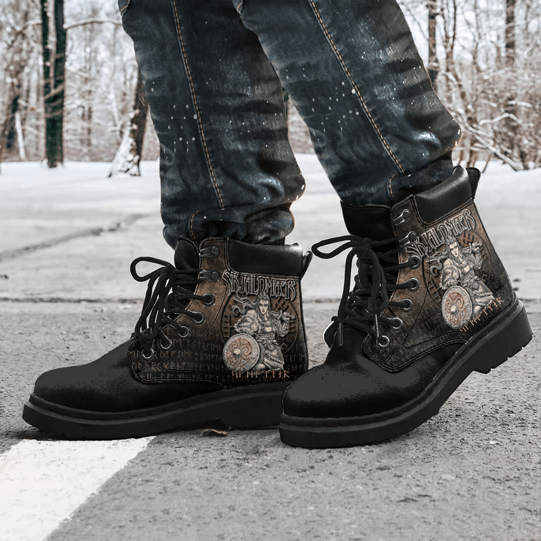 Boots Viking Warrior Vegvisir Skjaldmaer Shieldmaiden All Season Boots