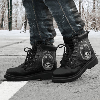 Boots Odins Raven Norse Mythology Ravens Midgard Birds Crow All Season Boots