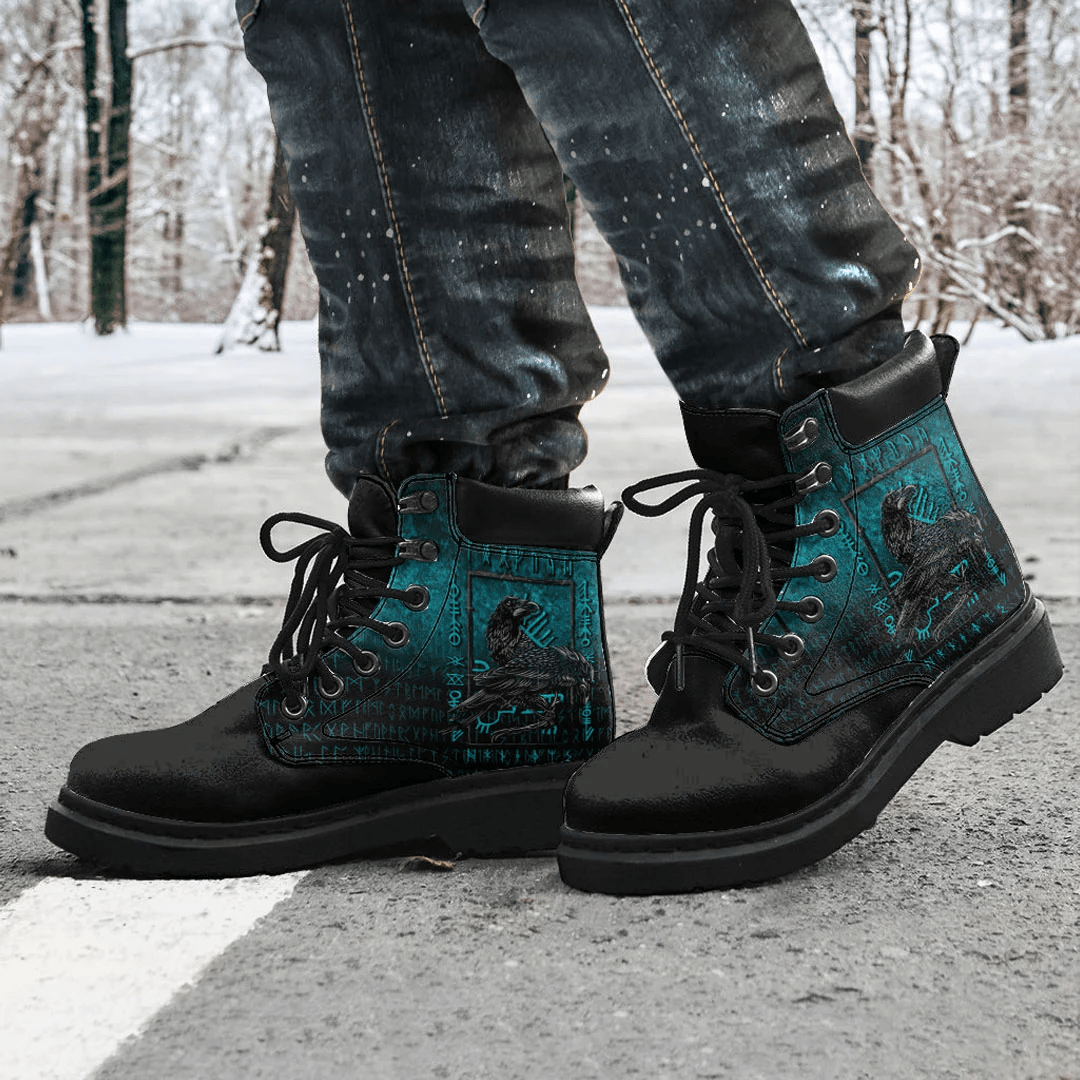 Boots Viking Age Huginn And Muninn Odin's Ravens All Season Boots