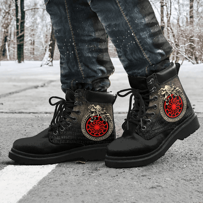 Boots Viking Jormungandr Symbol Midgard Serpent Child Of Loki All Season Boots