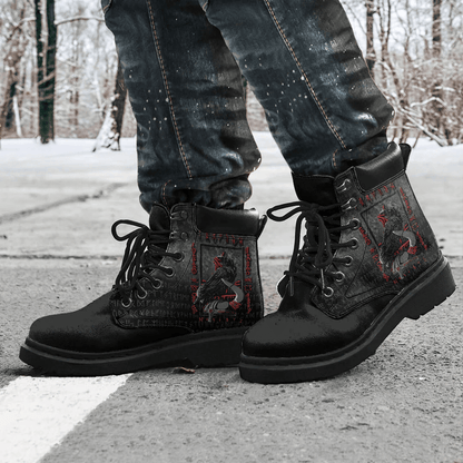 Boots Viking Age Odin's Raven And Helmet All Season Boots