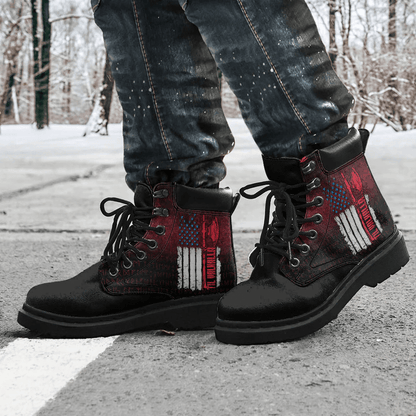 Boots Vikings Til Valhalla Patriotic Viking Us Flag All Season Boots