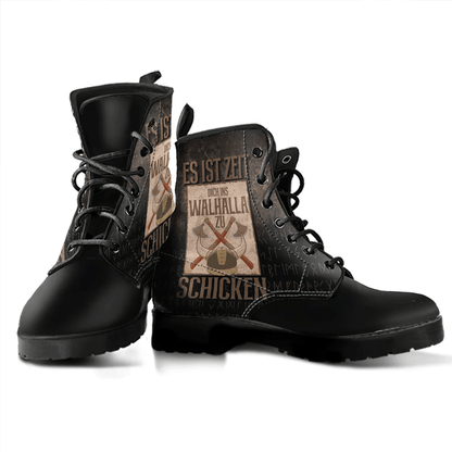 Boots Es Ist Zeit Dich Ins Walhalla Zu Schickn Leather Boots