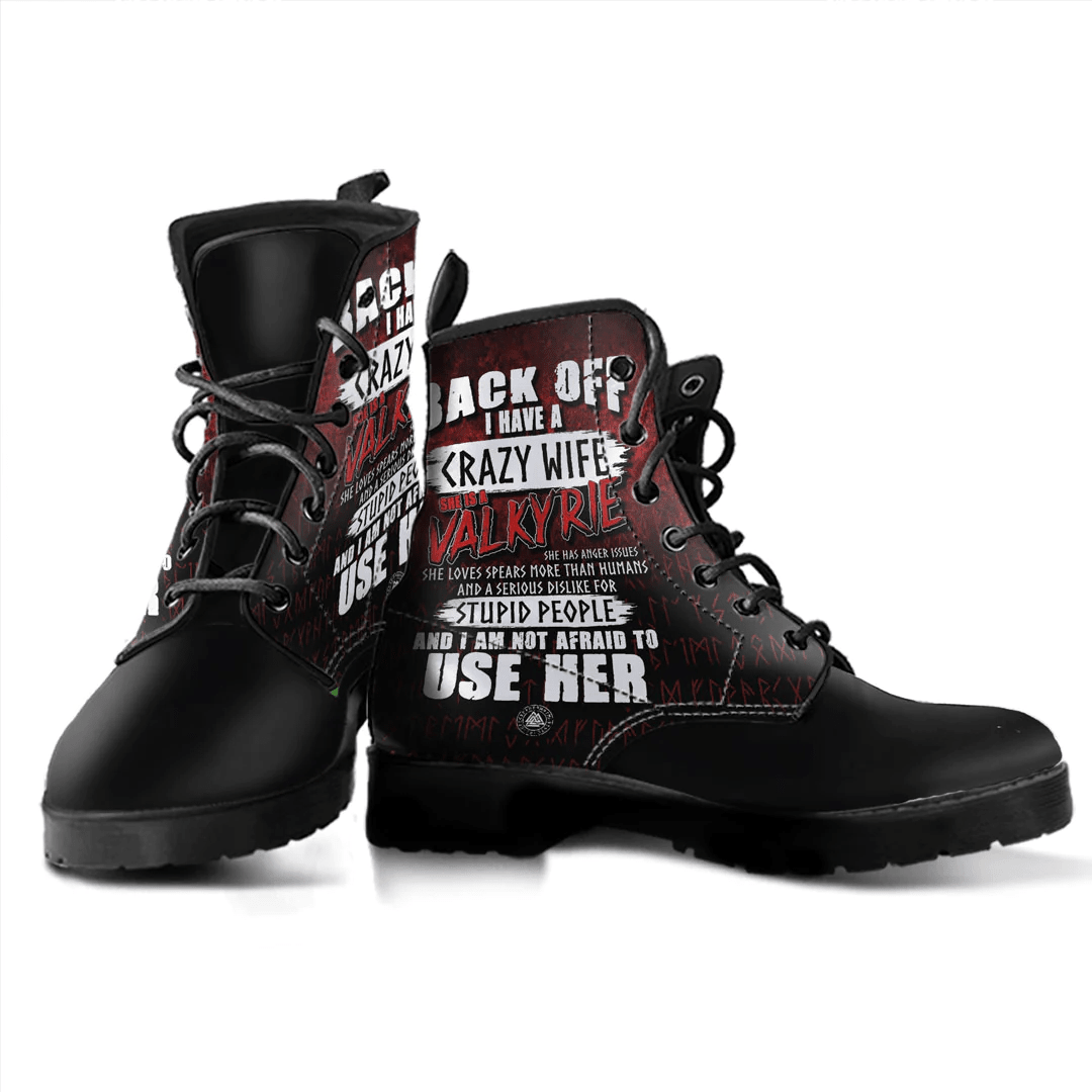 Boots Funny Viking Valkyrie Leather Boots