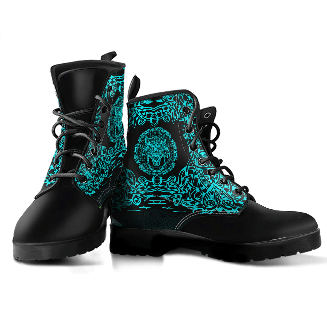 Boots Fenrir Vikingd Cyan Leather Boots