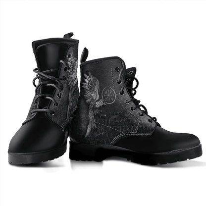 Boots Raven Vegvisir Leather Boots