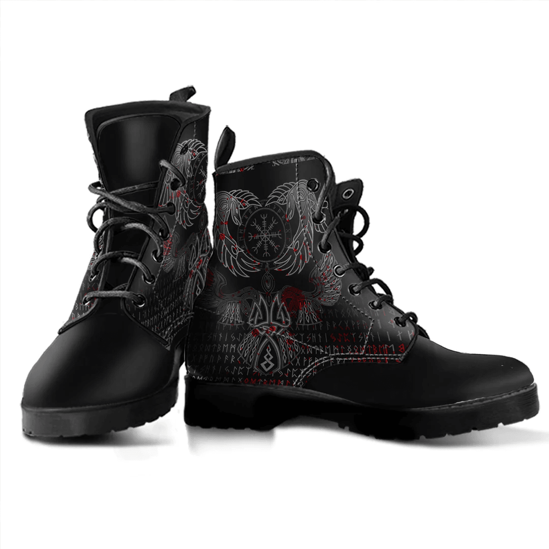 Boots Raven Of Odin Blood Style Leather Boots