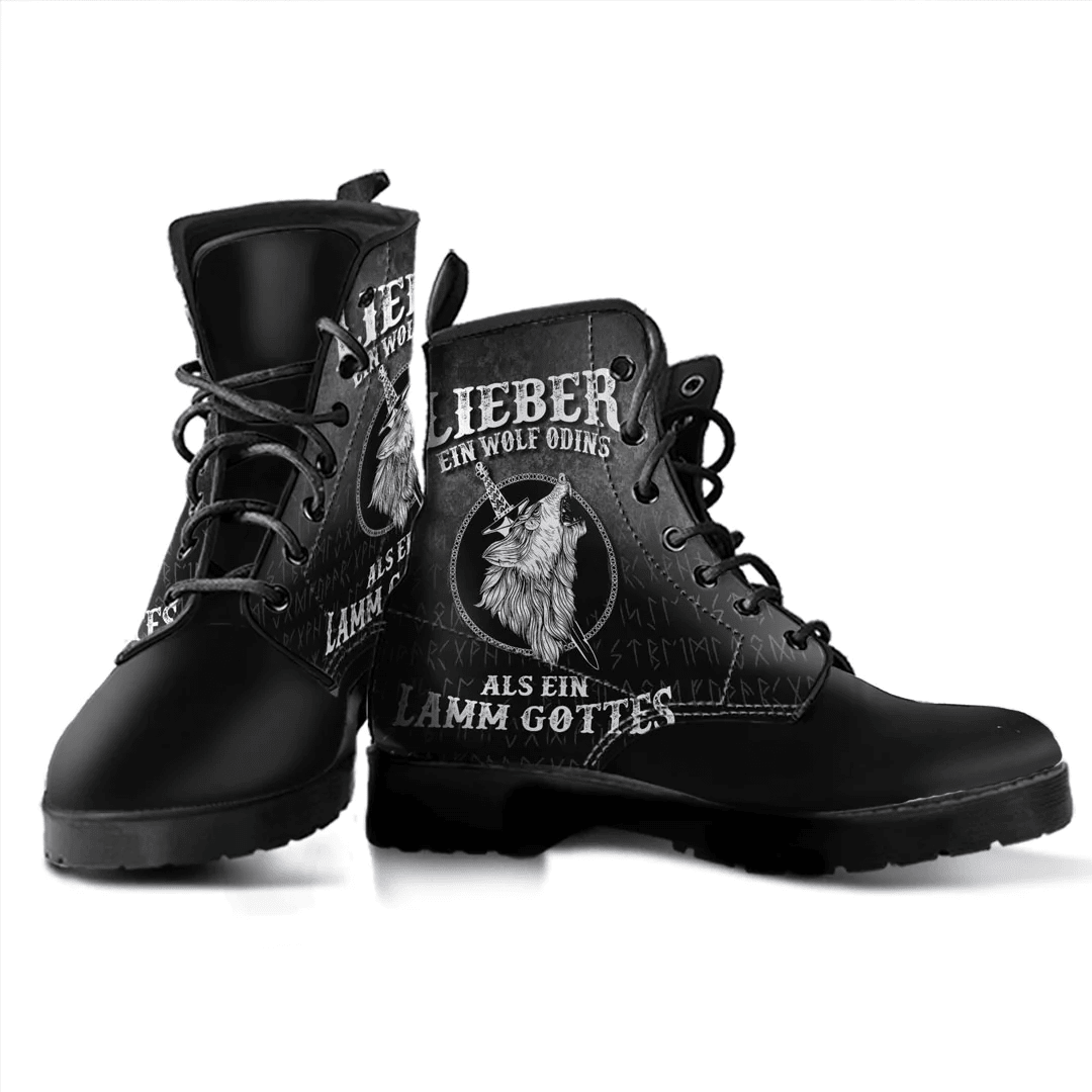 Boots Lieber Ein Wolf Odins Als Ein Lamm Gottes Leather Boots