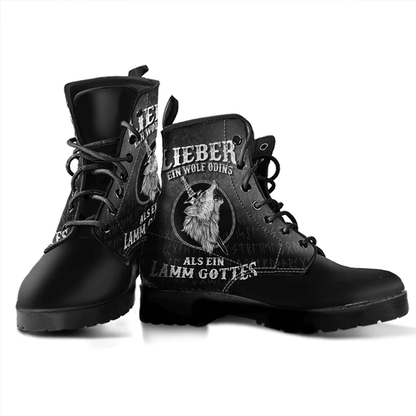 Boots Lieber Ein Wolf Odins Als Ein Lamm Gottes Leather Boots
