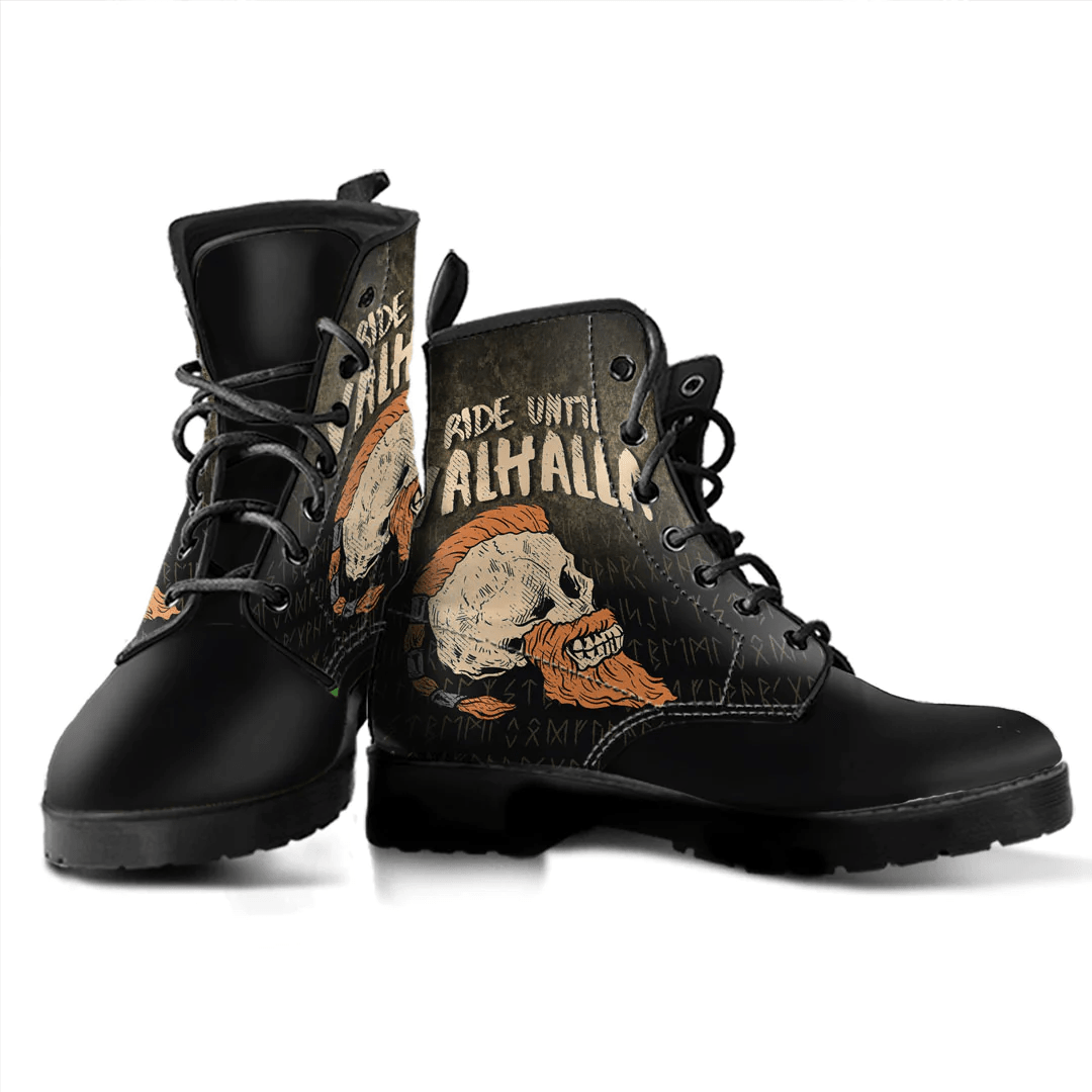 Boots Motorcycle Viking Ride Until Valhalla Rider Leather Boots