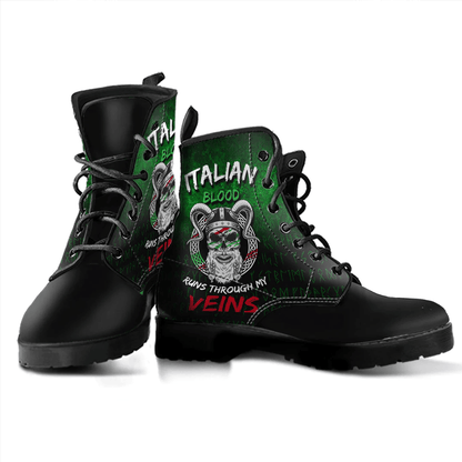 Boots Italian Blood Runs Through My Veins Leather Boots
