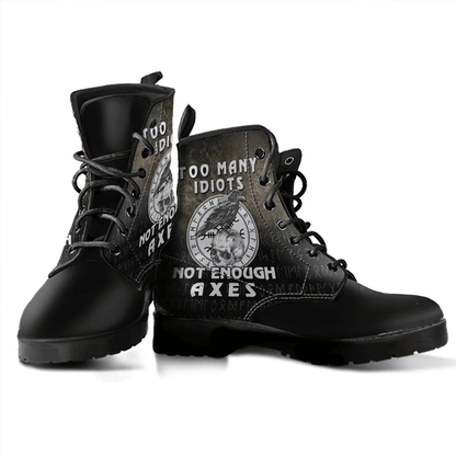 Boots Too Many Idiots Not Enough Axes Viking Leather Boots