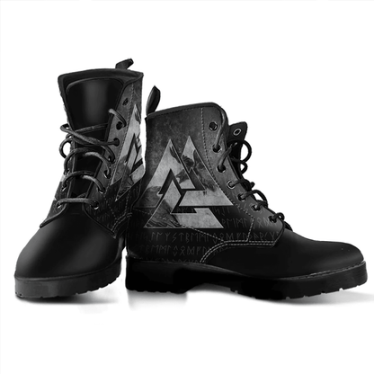 Boots Huginn Muninn Ravens From Odin Viking Leather Boots