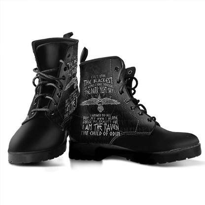 Boots I Am The Raven The Child Of Odin Leather Boots