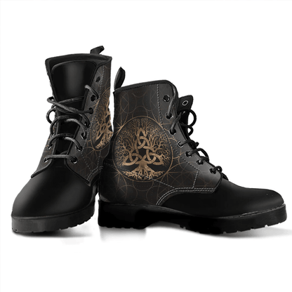 Boots Tree Of Life Yggdrasil With Triquetra Leather Boots