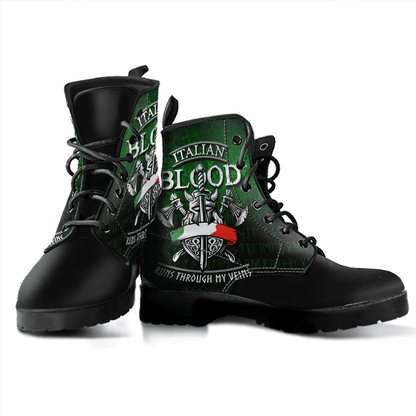 Boots Italian Blood Runs Through My Veins Leather Boots