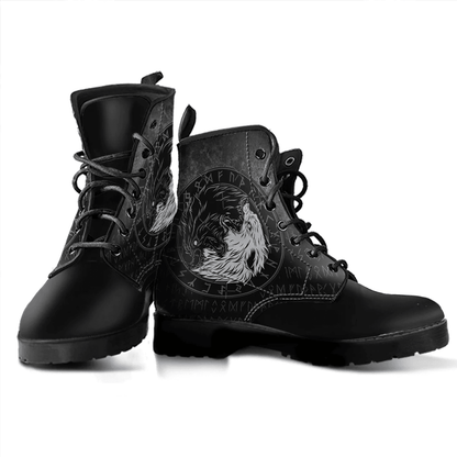 Boots Sons Of Fenrir Skoll And Hati Ying Yang Wolf Leather Boots