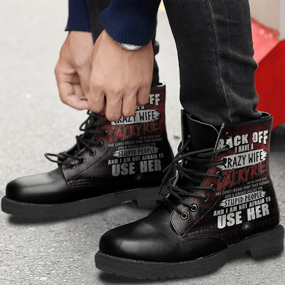 Boots Funny Viking Valkyrie Leather Boots