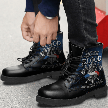 Boots French Blood Runs Through My Veins Leather Boots