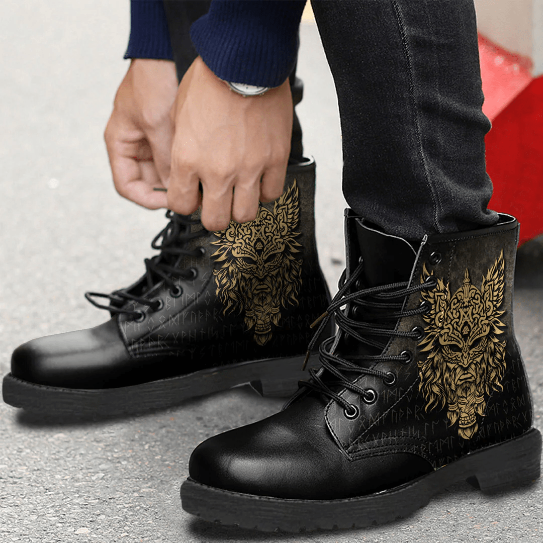 Boots Odin The Allfather Asgard God And Chief Of Aesir Leather Boots