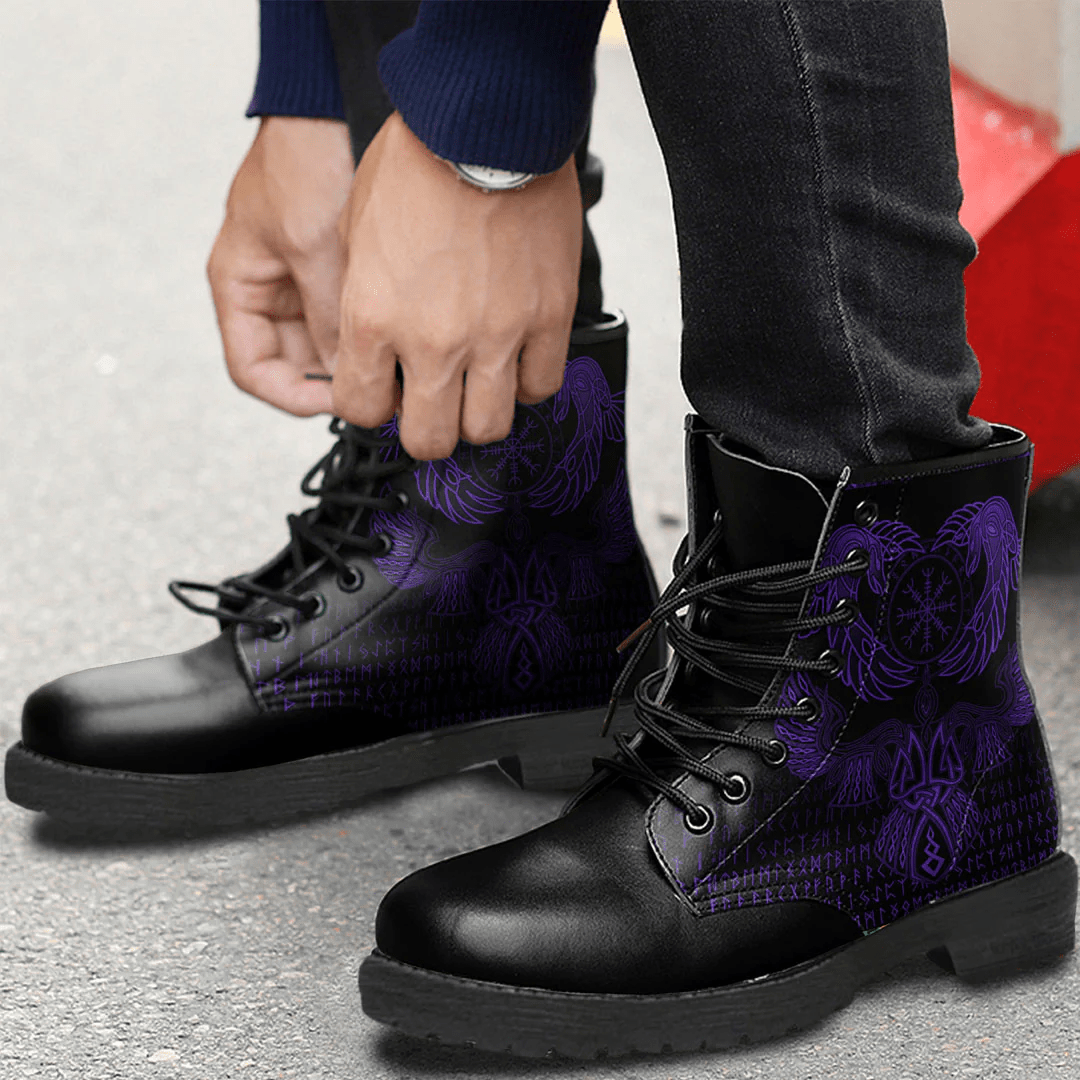 Boots Raven Of Odin Purple Leather Boots