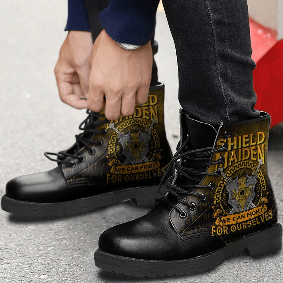 Boots Shieldmaiden We Can Fight For Ourselves Leather Boots