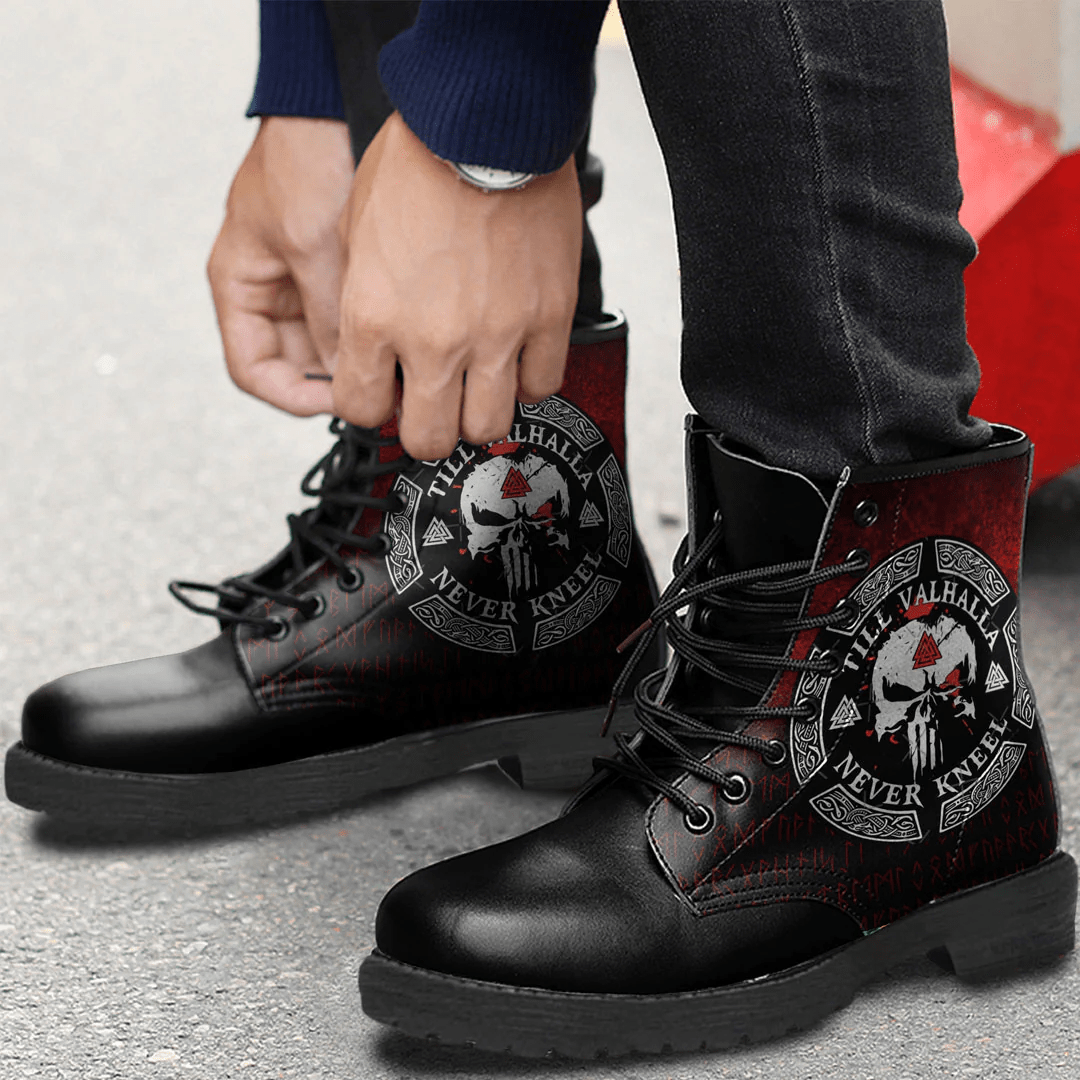Boots Til Valhalla Never Kneel Leather Boots