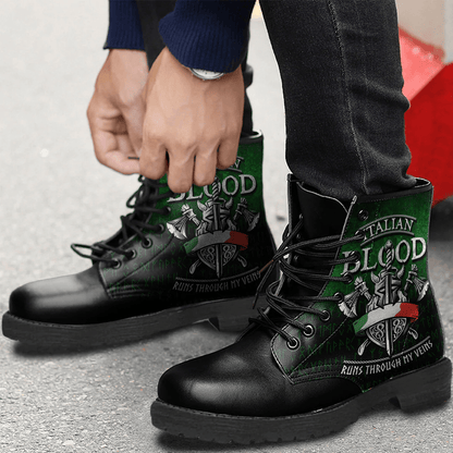 Boots Italian Blood Runs Through My Veins Leather Boots