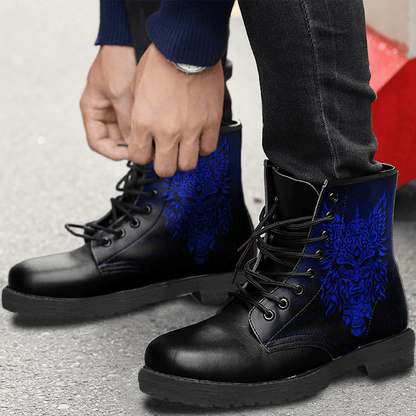 Boots Odin The Allfather Asgard God And Chief Of Aesir Blue Leather Boots