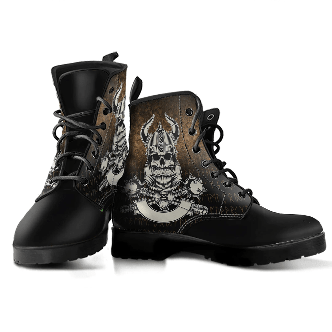 Boots Viking Valhalla Norse Mythology Axe Leather Boots