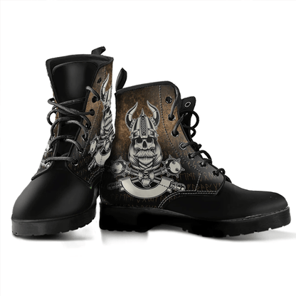 Boots Viking Valhalla Norse Mythology Axe Leather Boots